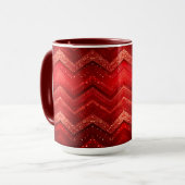 Rode Decoratieve Kerstglitter Vakantie Mok (Voorkant links)