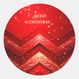 Rode Decoratieve Kerstglitter Vakantie Sticker