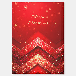 Rode decoratieve kerstglitter vakantiemagnet magneet