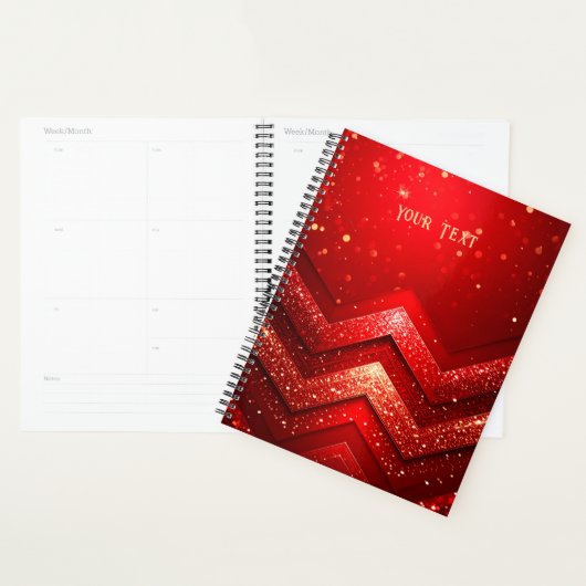 Rode decoratieve kerstglitter vakantieplanner planner (Display)
