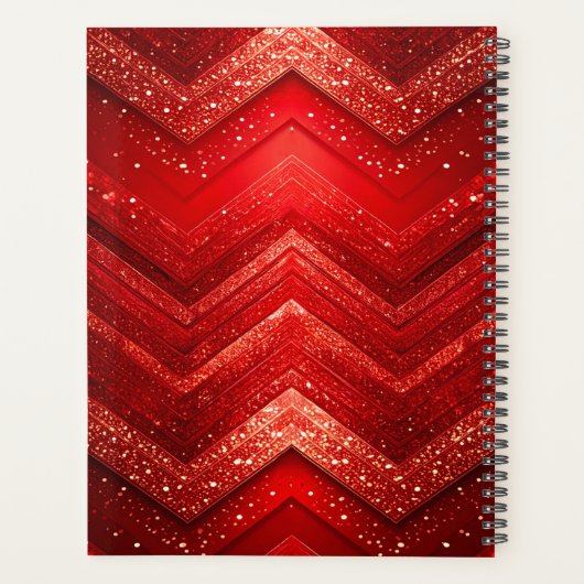 Rode decoratieve kerstglitter vakantieplanner planner (Achterkant)