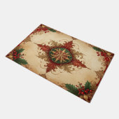 Rode decoratieve kerstmat deurmat (Schuin)