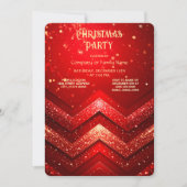 Rode Decoratieve Kerstmis Glitter Holiday Party Kaart (Voorkant)