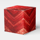 Rode Decoratieve Kerstmis Glitter Vakantie Favorie Bedankdoosjes (Voorkant Zijde)