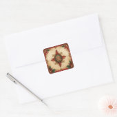 Rode decoratieve kerststicker vierkante sticker (Envelop)