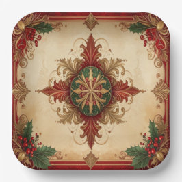 Rode decoratieve kerstvakantie papieren bord