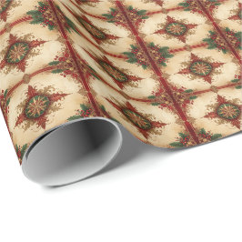Rode decoratieve kerstverpakkings papier