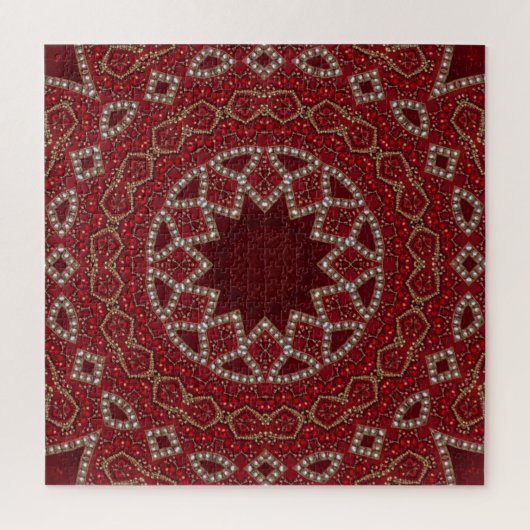 Rode decoratieve legpuzzel (Verticaal)