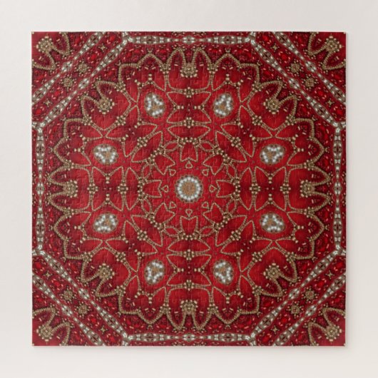 Rode decoratieve legpuzzel (Verticaal)