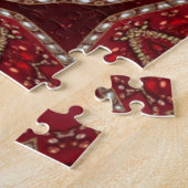 Rode decoratieve legpuzzel (Zijkant)