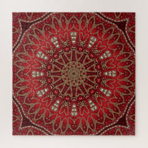 Rode decoratieve legpuzzel