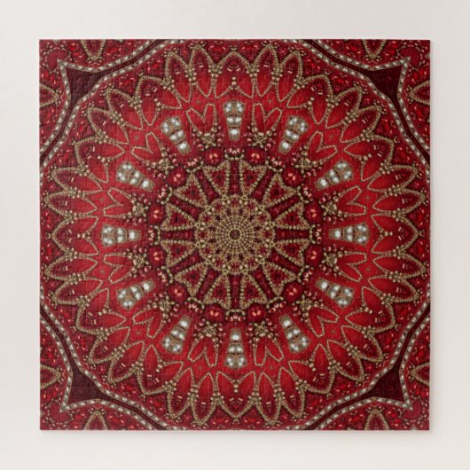Rode decoratieve legpuzzel (Verticaal)