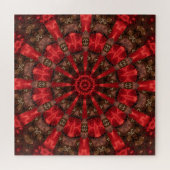 Rode decoratieve legpuzzel (Horizontaal)