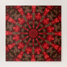 Rode decoratieve legpuzzel