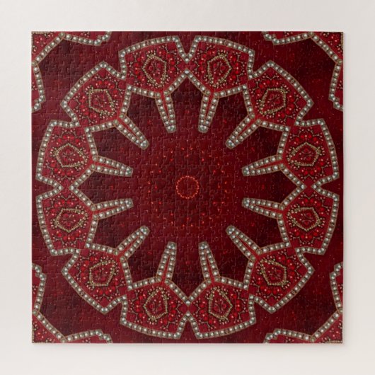 Rode decoratieve legpuzzel (Verticaal)