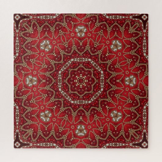 Rode decoratieve legpuzzel (Verticaal)
