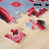 Rode decoratieve legpuzzel (Zijkant)