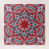 Rode decoratieve legpuzzel (Horizontaal)