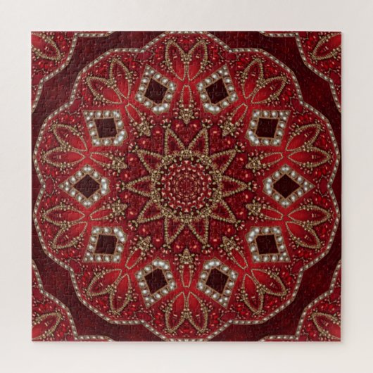 Rode decoratieve legpuzzel (Verticaal)