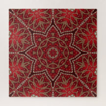 Rode decoratieve legpuzzel