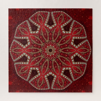 Rode decoratieve legpuzzel