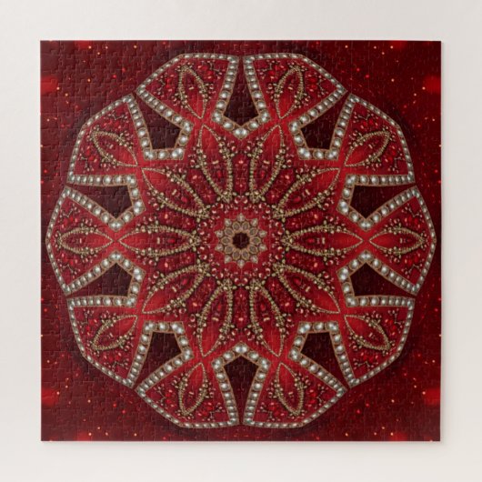 Rode decoratieve legpuzzel (Verticaal)