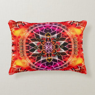 Rode Decoratieve Mandala Accent Kussen
