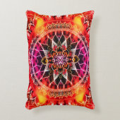 Rode Decoratieve Mandala Accent Kussen (Voorkant(Verticaal))