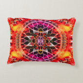 Rode Decoratieve Mandala Accent Kussen (Achterkant)