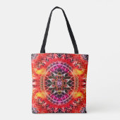 Rode Decoratieve Mandala Tote Bag (Achterkant)
