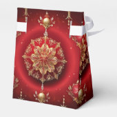 Rode Decoratieve Ornamenten Vakantie Cadeaubox Bedankdoosjes (Achterkant)