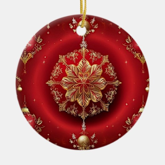 Rode Decoratieve Ornamenten Vakantie Ornament (Voorkant)