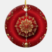 Rode Decoratieve Ornamenten Vakantie Ornament (Achterkant)