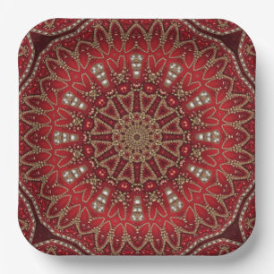 Rode decoratieve papieren bord