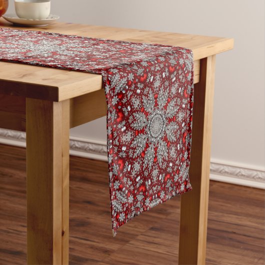 Rode Decoratieve Vakantie Tafel Runner Medium Tafelloper (Voorbeeld)