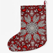 Rode decoratieve vakantievoorraad grote kerstsok (Achterkant)