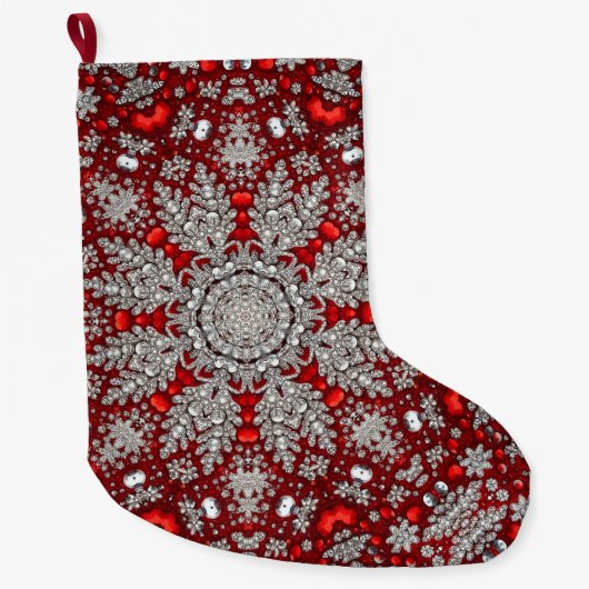 Rode decoratieve vakantievoorraad grote kerstsok (Voorkant)