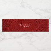 Rode decoratieve waterfles sticker (Enkel label)