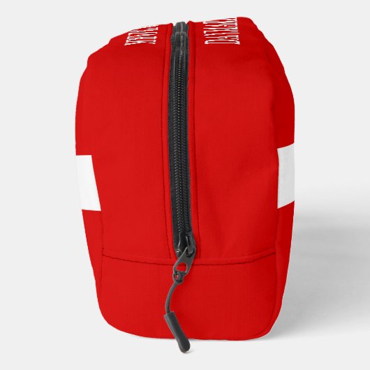 Rode Deense vlag gepersonaliseerde toilettas Toilettasje (Rechts)