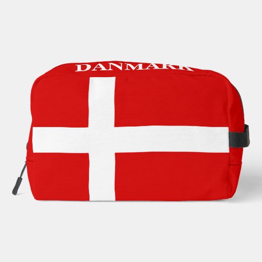 Rode Deense vlag gepersonaliseerde toilettas Toilettasje (Achterkant)
