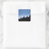 RODE DEER (CERVUS ELAPHUS) TEGEN VIERKANTE STICKER (Tas)