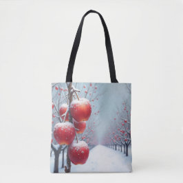 Rode dellicieuze appels en late sneeuw tote bag