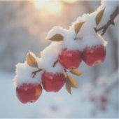 Rode dellicious appels in de sneeuw sticker (Voorkant)