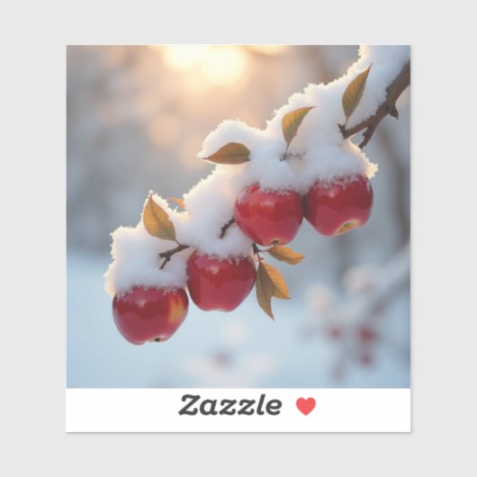 Rode dellicious appels in de sneeuw sticker (Vel)