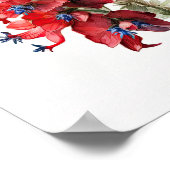 Rode Delphinium Bloemkunst Print Poster (Hoek)