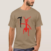 Rode demon met wapen t-shirt (Voorkant)