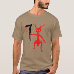 Rode demon met wapen t-shirt