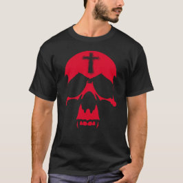 Rode demon schedel Gothisch grafisch ontwerp T-shirt