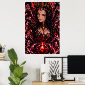 Rode Demoness Gothic Fantasy Poster (Thuiskantoor)