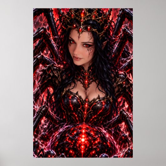 Rode Demoness Gothic Fantasy Poster (Voorkant)